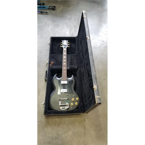ARIA ELECTRIC GUITAR IN HARD CASE. NO STRINGS