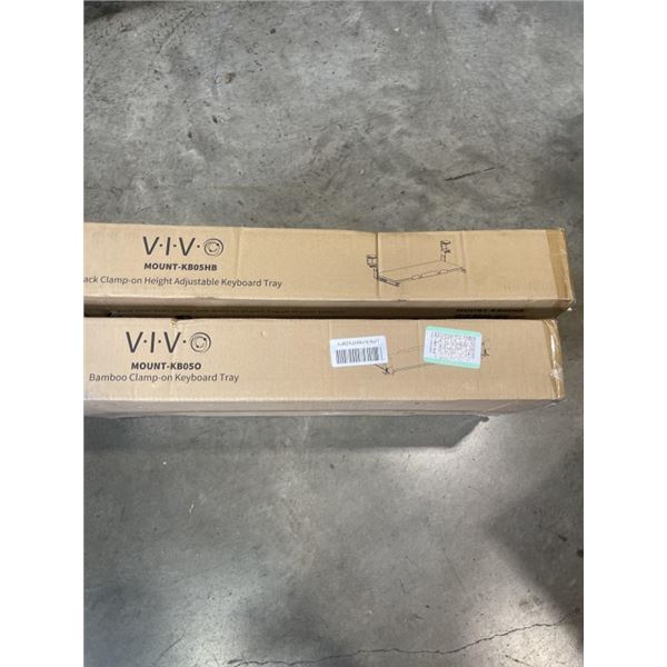 VIVO BLACK CLAMP-ON HEIGHT ADJUSTABLE KEYBOARD TRAY AND BAMBOO CLAMP-ON KEYBOARD TRAY