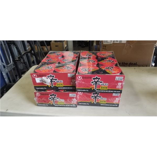 24 CUPS NONGSHIM SHIN RAMYUN NOODLES. EXP MAY 27 2026