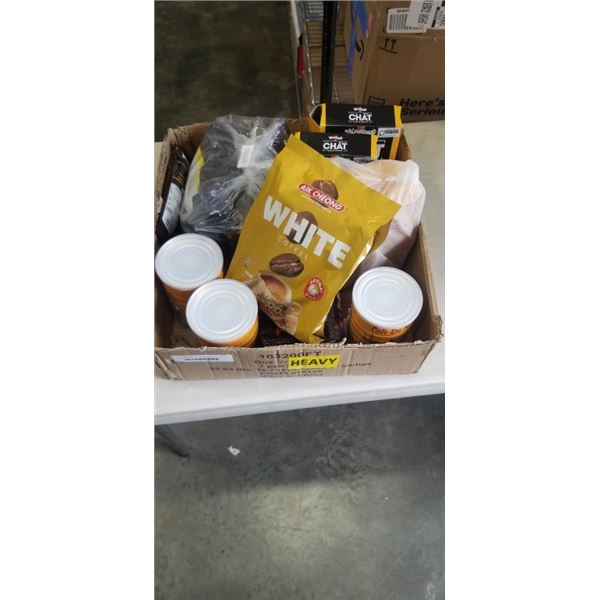 TRAY OF VARIOUS COFFEE MIXES