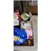 Image 3 : TRAY OF FOOD ITEMS INCLUDING CHAS ORGANICS COCONUT MILKKOPIKO COFFEE HARD CANDY, JIN MILD NOODLE SOU