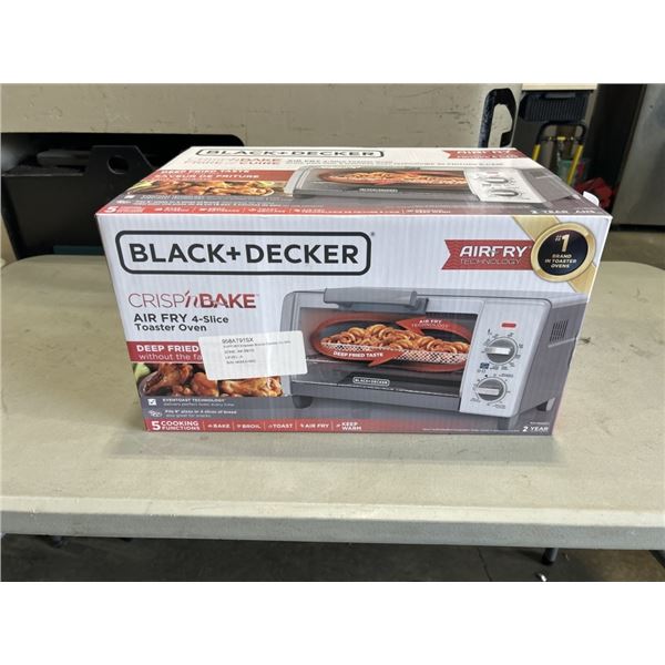 BLACK AND DECKER 4 SLICE AIR FRYER TOASTER OVEN - TESTED WORKING, RETAIL $179