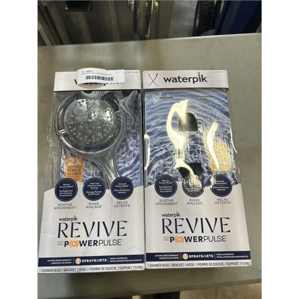 2 WATERPIK REVIVE POWERPULSE SHOWER HEADS