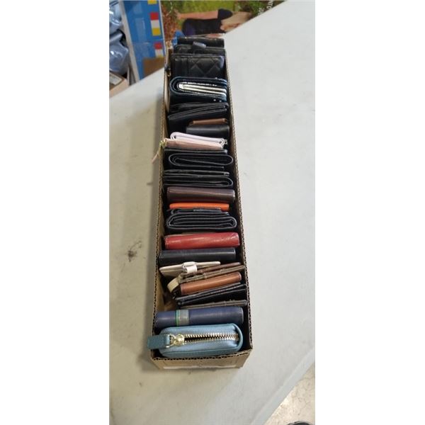 TRAY OF LEATHER WALLETS AND PURSES