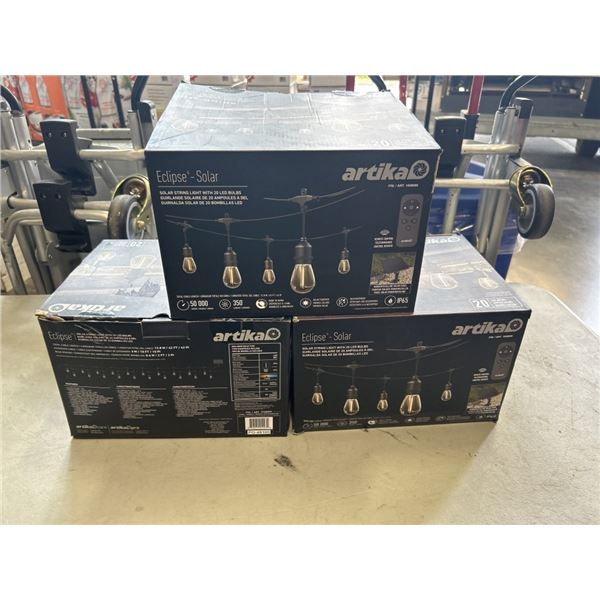 3 SETS OF ARTIKA ECLIPSE SOLAR PATIO LIGHTS
