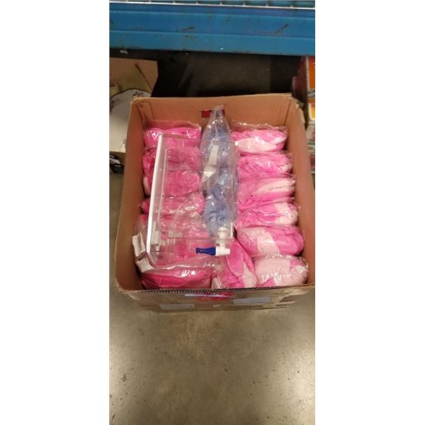 BOX OF NEW STITCH AND ANGEL ONESIES SIZES FROM 36 IN TALL TO 51 IN TALL
