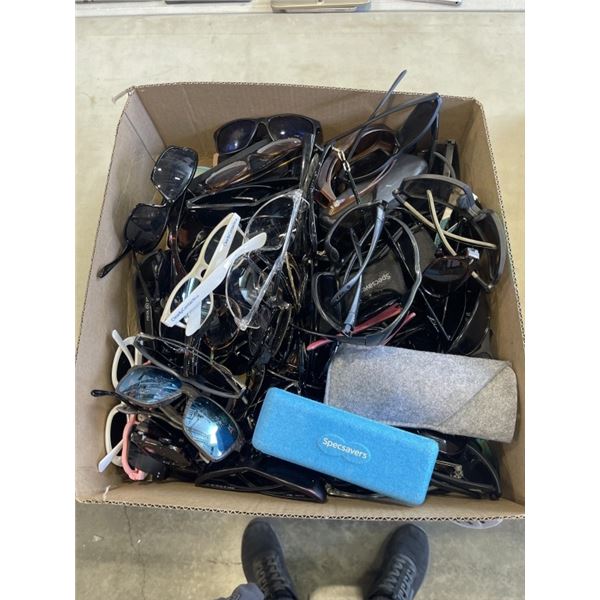 LARGE BOX OF ASSORTED SUNGLASSES