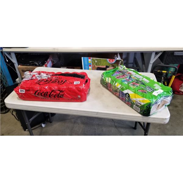 32 PACKS OF MOUNTAIN DEW VARIETY AND COKE ZERO, SOME MISSING