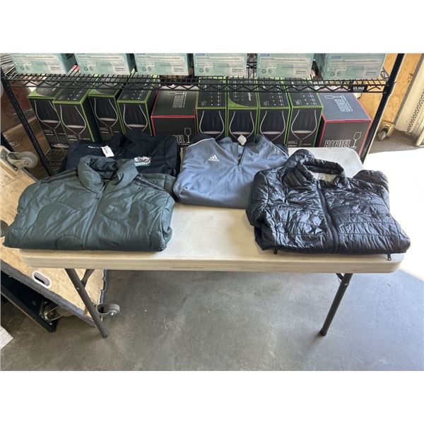 4 JACKETS. VARIOUS SIZES. 2 FROM ADIDAS, 1 FROM CCM