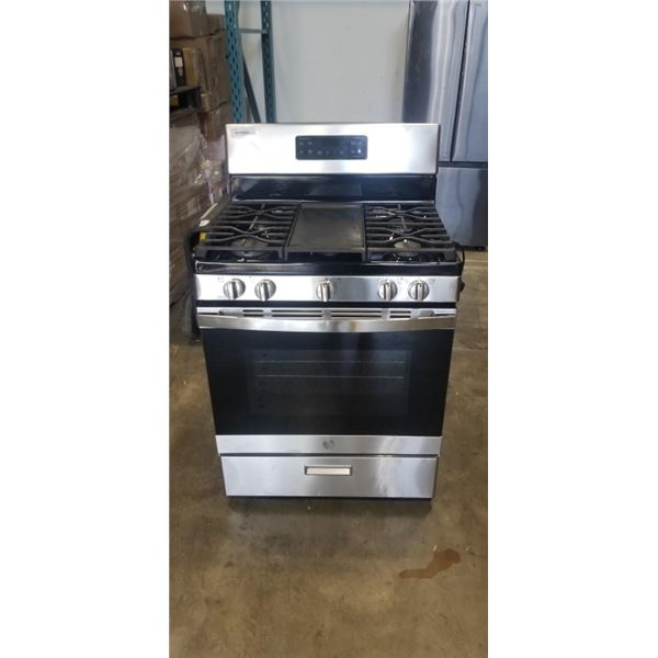 GE STAINLESS GAS RANGE, GOOD WORKING CONDITION