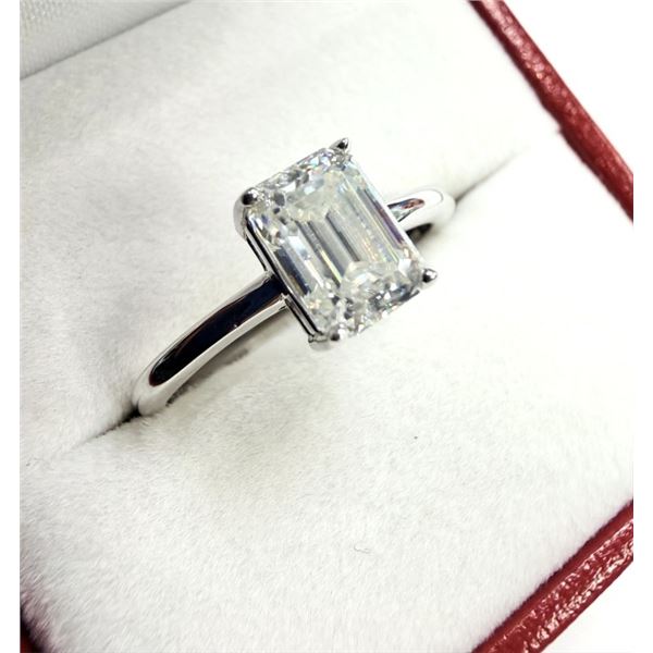 STERLING SILVER MOISSANITE RING, SIZE 7, W/A $350.00.