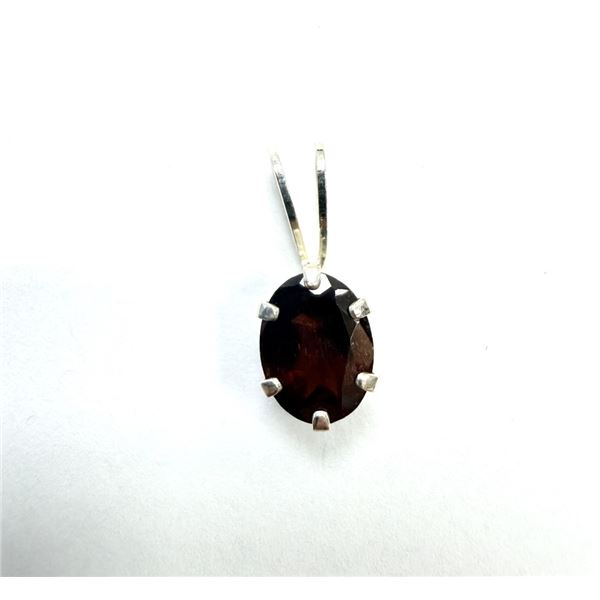 STERLING SILVER NATURAL GARNET PENDANT, RETAIL $250.00. GARNET IS THE BIRTHSTONE FOR JANUARY.