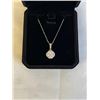 Image 2 : NEW S925 2.0CT MOISSANITE STONE WAVE HALO NECKLACE, 16-18" LONG, MOUNTED IN 925 STERLING SILVER W/ W