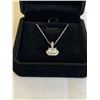 Image 3 : NEW S925 2.0CT MOISSANITE STONE WAVE HALO NECKLACE, 16-18" LONG, MOUNTED IN 925 STERLING SILVER W/ W