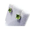 Image 3 : 10KT WHITE GOLD NATURAL PERIDOT EARRINGS, W/A $900.00. PERIDOT IS THE BIRTHSTONE FOR AUGUST.
