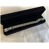 Image 1 : NEW PLATINUM PLATED 14.0MM SUMULATED DIAMOND (CZ) ICED OUT CUBAN LINK BRACELET, 8" LONG