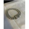 Image 2 : NEW PLATINUM PLATED 14.0MM SUMULATED DIAMOND (CZ) ICED OUT CUBAN LINK BRACELET, 8" LONG