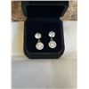 Image 1 : NEW S925 1.0CT + 2.0CT EACH SIMULATED DIAMOND (CZ) HALO DANGLE EARRINGS, MOUNTED IN 925 STERLING SIL
