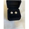 Image 2 : NEW S925 1.0CT EACH SIMULATED DIAMOND (CZ) HALO STUD EARRINGS, MOUNTED IN 925 STERLING SILVER W/ WHI
