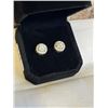 Image 3 : NEW S925 1.0CT EACH SIMULATED DIAMOND (CZ) HALO STUD EARRINGS, MOUNTED IN 925 STERLING SILVER W/ WHI
