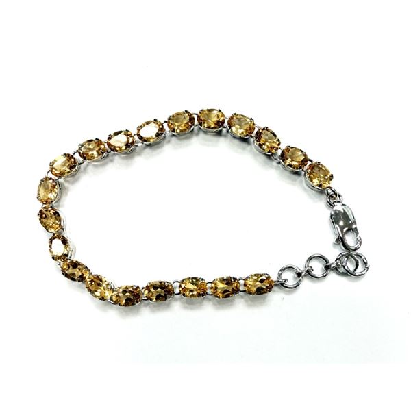 STERLING SILVER NATURAL CITRINE BRACELET, W/A $950.00. CITRINE IS THE BIRTHSTONE FOR NOVEMBER.