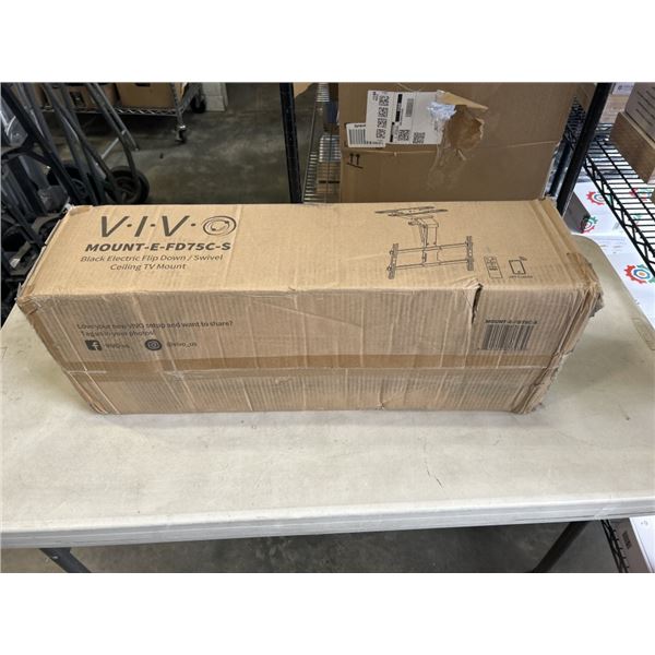 VIVO BLACK ELECTRIC FLIP DOWN/ SWIVEL CEILING TV MOUNT