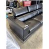 Image 2 : BLACK 2PC SECTIONAL SOFA WITH ADJUSTABLE HEAD RESTS, GOOD CLEAN CONDITION, NO RIPS OR TEARS