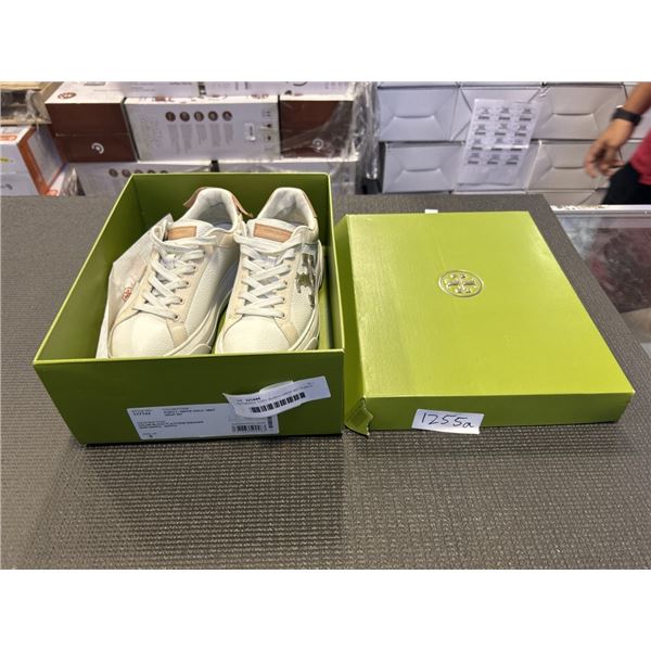 AUTHENTIC TORY BURCH DROP 407 PURITY / WHITE GOLD/ MINT SHOES, SIZE LADIES US 8, ORIGINAL RETAIL $43