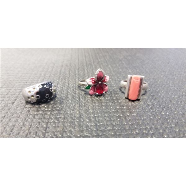 3 STERLING SILVER 925 RINGS