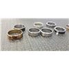 Image 2 : 8 ASSORTED WEDDING BAND RINGS