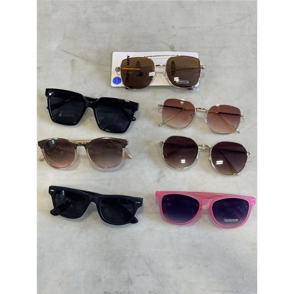 7 PAIRS OF ASSORTED WOMENS SUNGLASSES