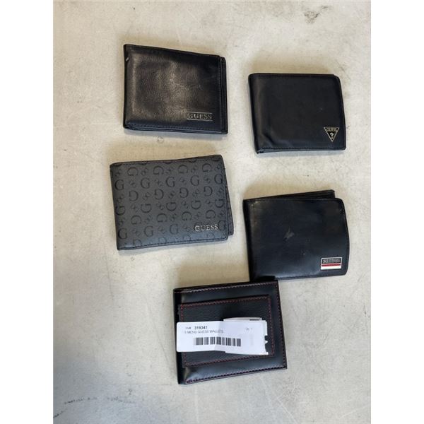 5 MENS GUESS WALLETS. UNAUTHENTICATED