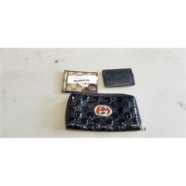 GUCCI WALLET AND 2 ID HOLDERS. UNAUTHENTICATED
