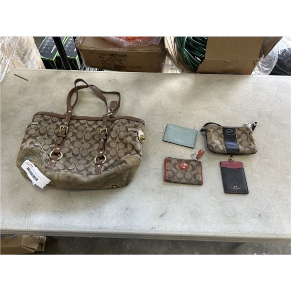 COACH PURSE, CHANGE PURSE AND 3 ID HOLDERS. UNAUTHENTICATED