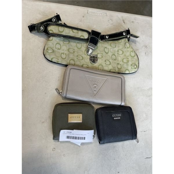 GUESS PURSE AND 3 GUESS WALLETS. UNATHENICATED