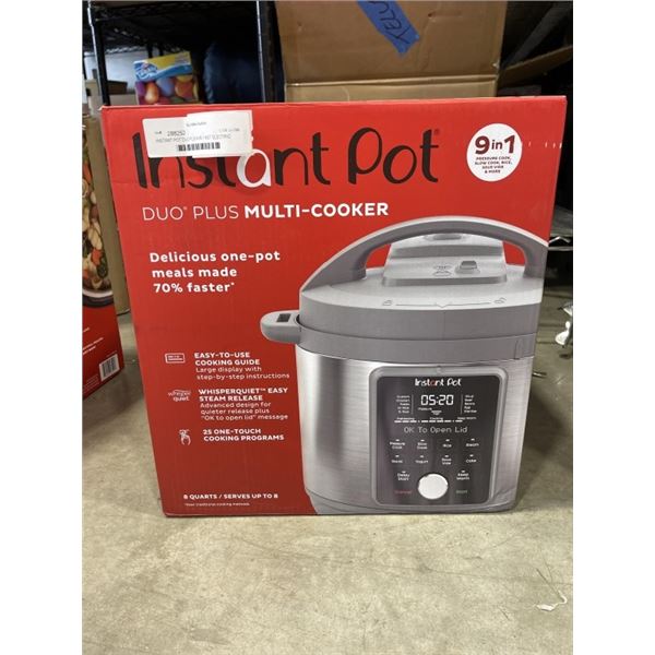 INSTANT POT DUO PLUS 9-IN-1 8QT ELECTRIC PRESSURE COOKER - TESTED WORKING, RETAIL $209