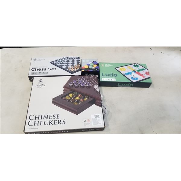 YELLOWMOUNTAIN CHINESE CHECKERS, AND TRAVEL MAGNETIC CHESS SET, AND LUDO MAGNETIC FOLDING SET, AND 6