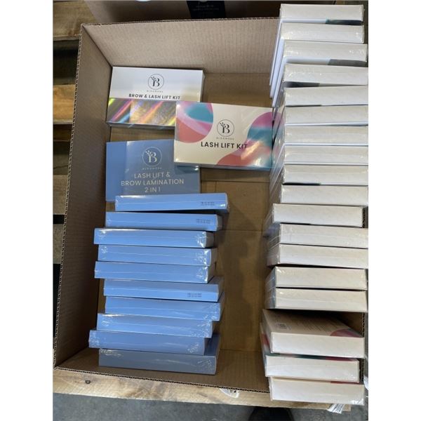 11 NEW BLOOMORA LASH LIFT & BROW LAMINATION KITS, 13 NEW BLOOMORA BROW & LASH LIFT KIT, AND 7 NEW BL