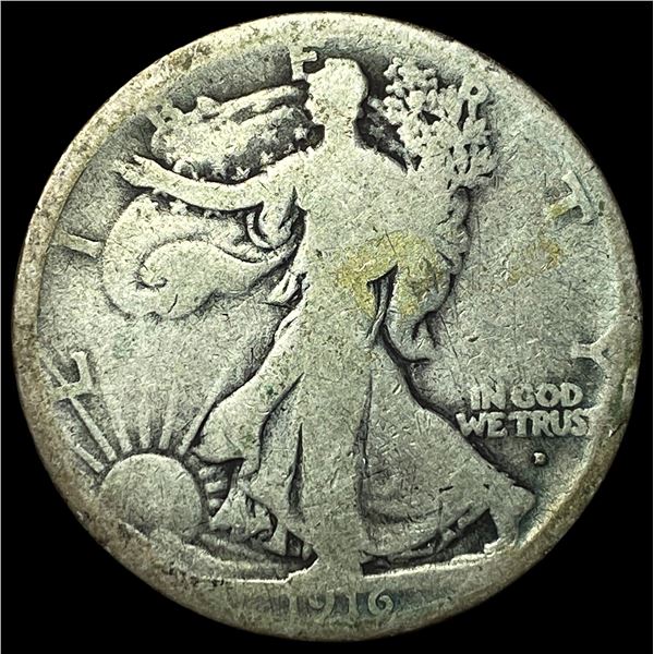1916-D Silver Walking Liberty Half Dollar  NICELY CIRCULATED