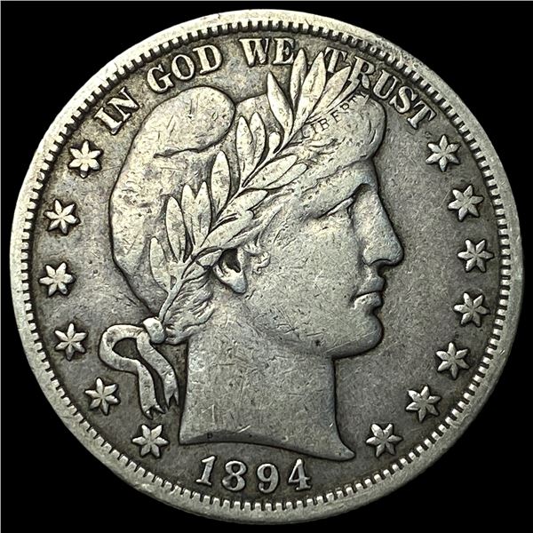 1894-S Silver Barber Half Dollar NEARLY  UNCIRCULATED