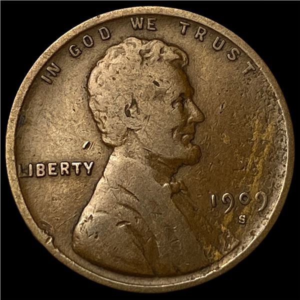 1909-S Lincoln Wheat Cent NEARLY UNCIRCULATED
