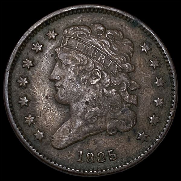 1835 Classic Head Half Cent NEARLY  UNCIRCULATED