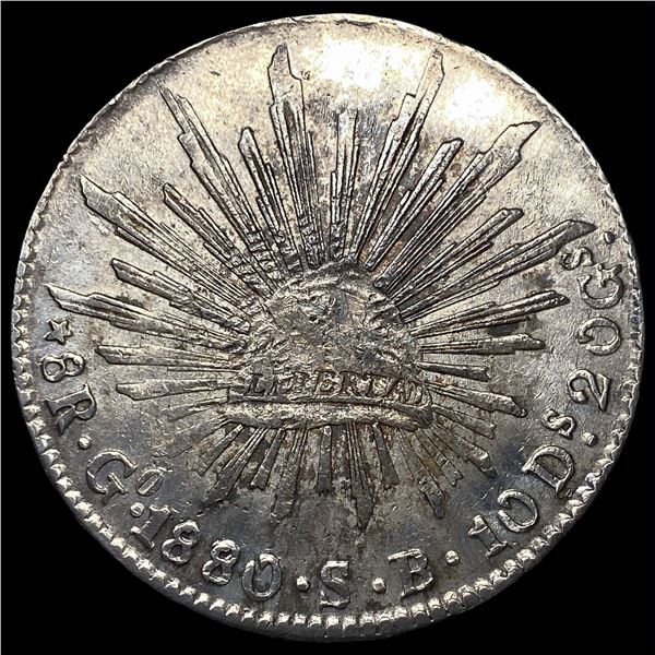 1880Go SB Mexico Silver 8 Reales CLOSELY UNCIRCULATED