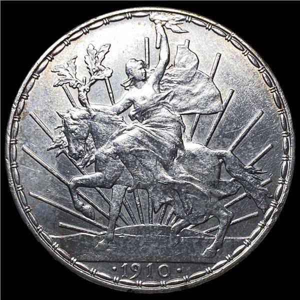 1910 Mexico Silver Peso. CLOSELY UNCIRCULATED