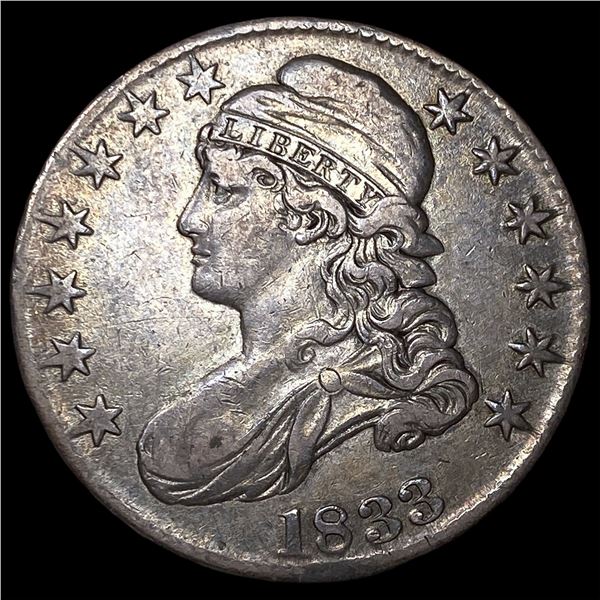1833 Capped Bust Half Dollar NEARLY  UNCIRCULATED