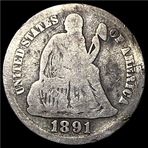 1891-S Seated Liberty Silver Dime NICELY CIRCULATED