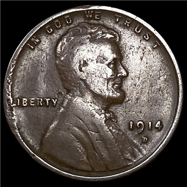1914-D Lincoln Wheat Cent LIGHTLY CIRCULATED