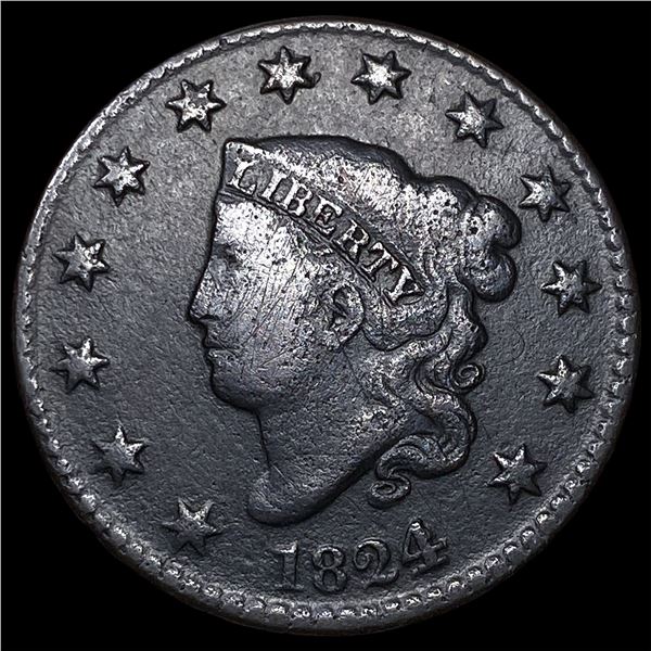 1824 Coronet Head Large Cent NEARLY  UNCIRCULATED