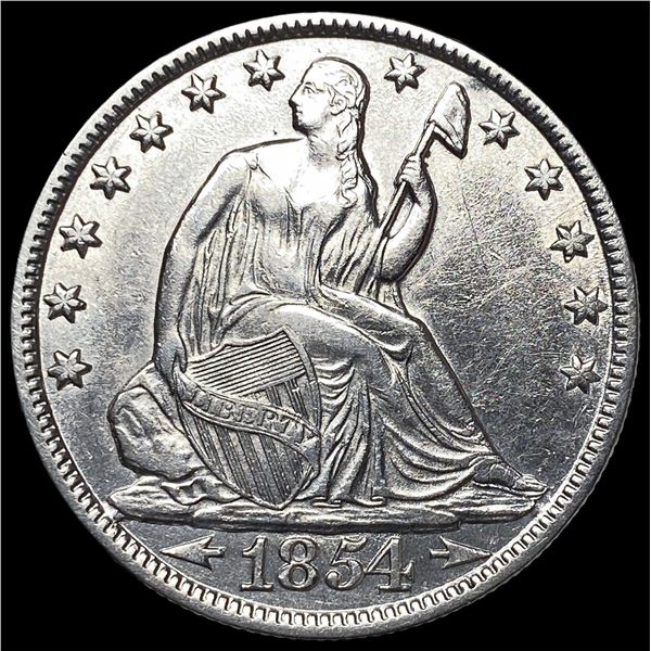1854-O Silver Seated Liberty Half Dollar CLOSELY UNCIRCULATED