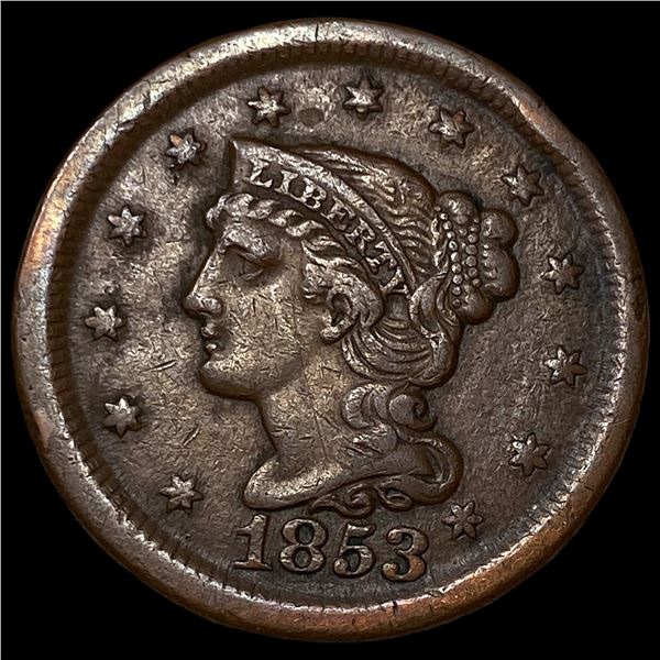 1853 Braided Hair Large Cent CLOSELY  UNCIRCULATED
